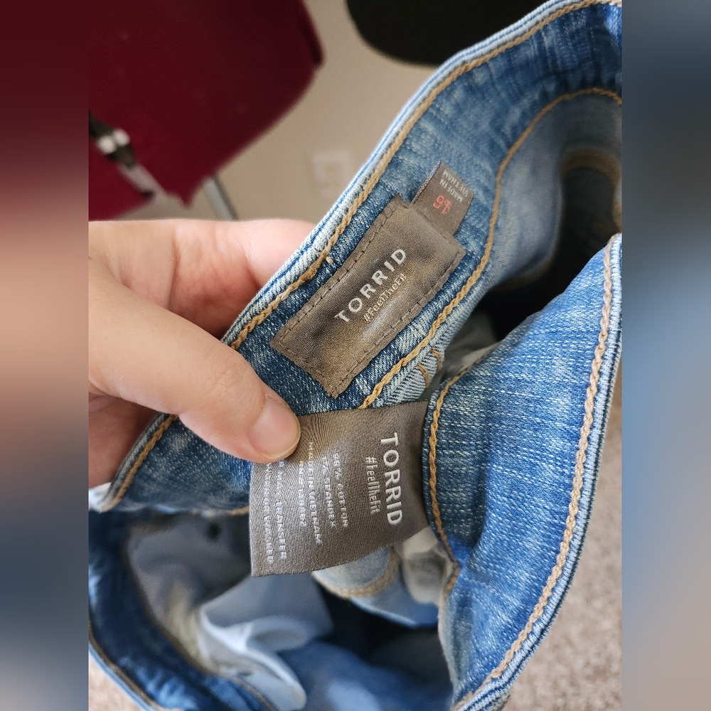 torrid Medium Blue Denim Skirt with Button Detail - Picture 2 of 8